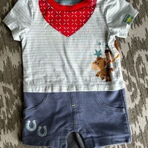 Kids Cowboy Toy Story Woody Onesie Romper Disney baby  3-6M